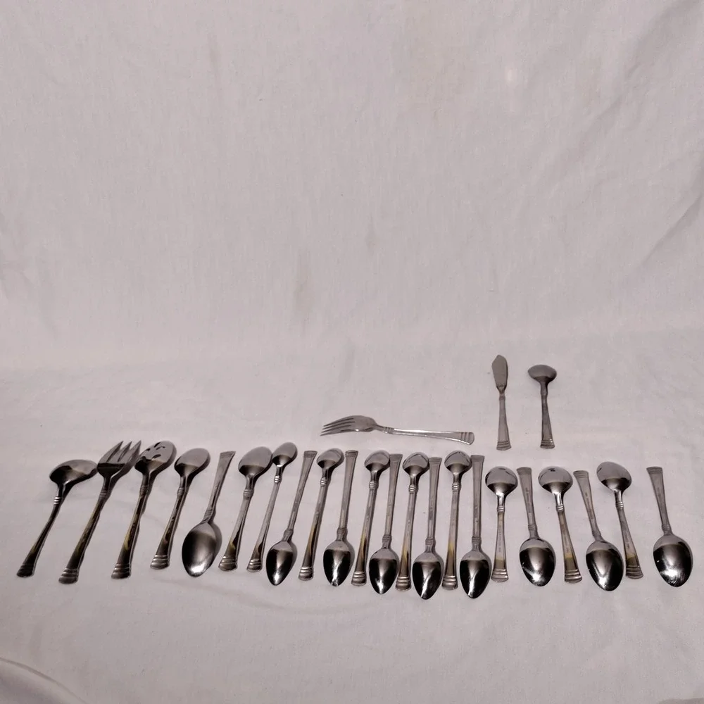 Cambridge Codie Stainless Flatware Lot of 25 Pieces (spoons, serving etc)